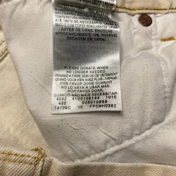 Levis 501 Jeans Men 30x28 Beige Straight Classic Button Light Wash - Picture 10 of 13